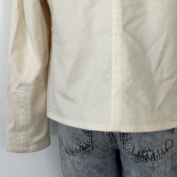 AKRIS PUNTO Wool Angora Blend Blazer Jacket Moto Style Cream | US 10 - Picture 9 of 12